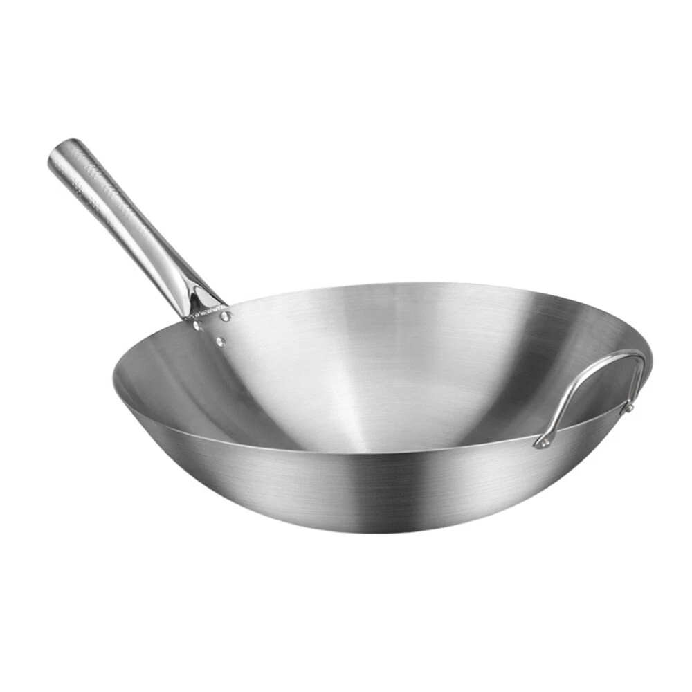 Convenient Practical Simple Stainless Steel Wok Kitchen Wok for