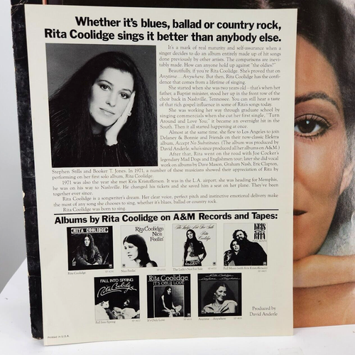 Rita Coolidge Album Anytime.. Anywhere Your Love Has Lifted Me 1977 A&M Records - Picture 10 of 13