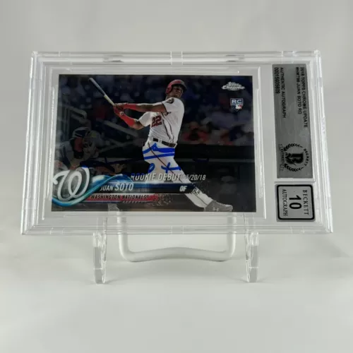 Juan Soto Signed Autographed 2018 Topps Chrome #HMT98 Rookie RC Beckett 10 Auto