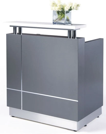 Receptionist Reception Counter Reception Desk Metallic Grey Office Furniture