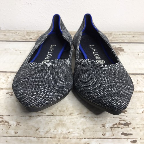 Rothys Womens The Point Granite Heather Grey Pointed Toe Ballet Flats Size 10 - Picture 5 of 11