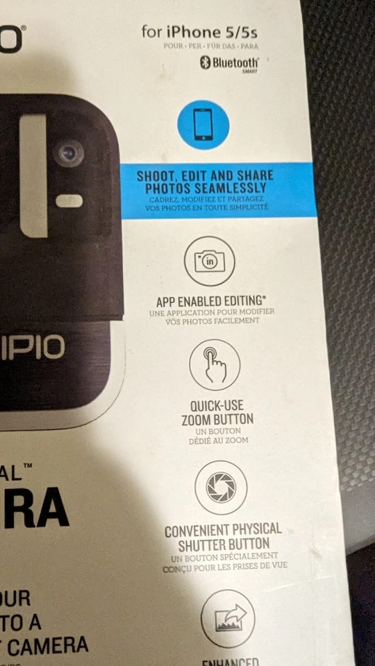 Incipio Focal Camera Case For Apple iPhone 5/5S - Black Matte and Rigid Plastic - Image 2 of 2