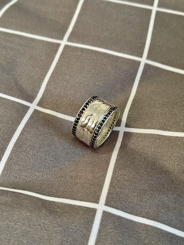 John Hardy Men’s Band Ring In Sterling Silver With Black Sapphire, Size 10