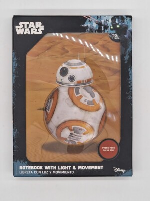 Star Wars INTERAKTIVES Schulnotizbuch BB8 leuchtet und dreht Bewegung NEU
