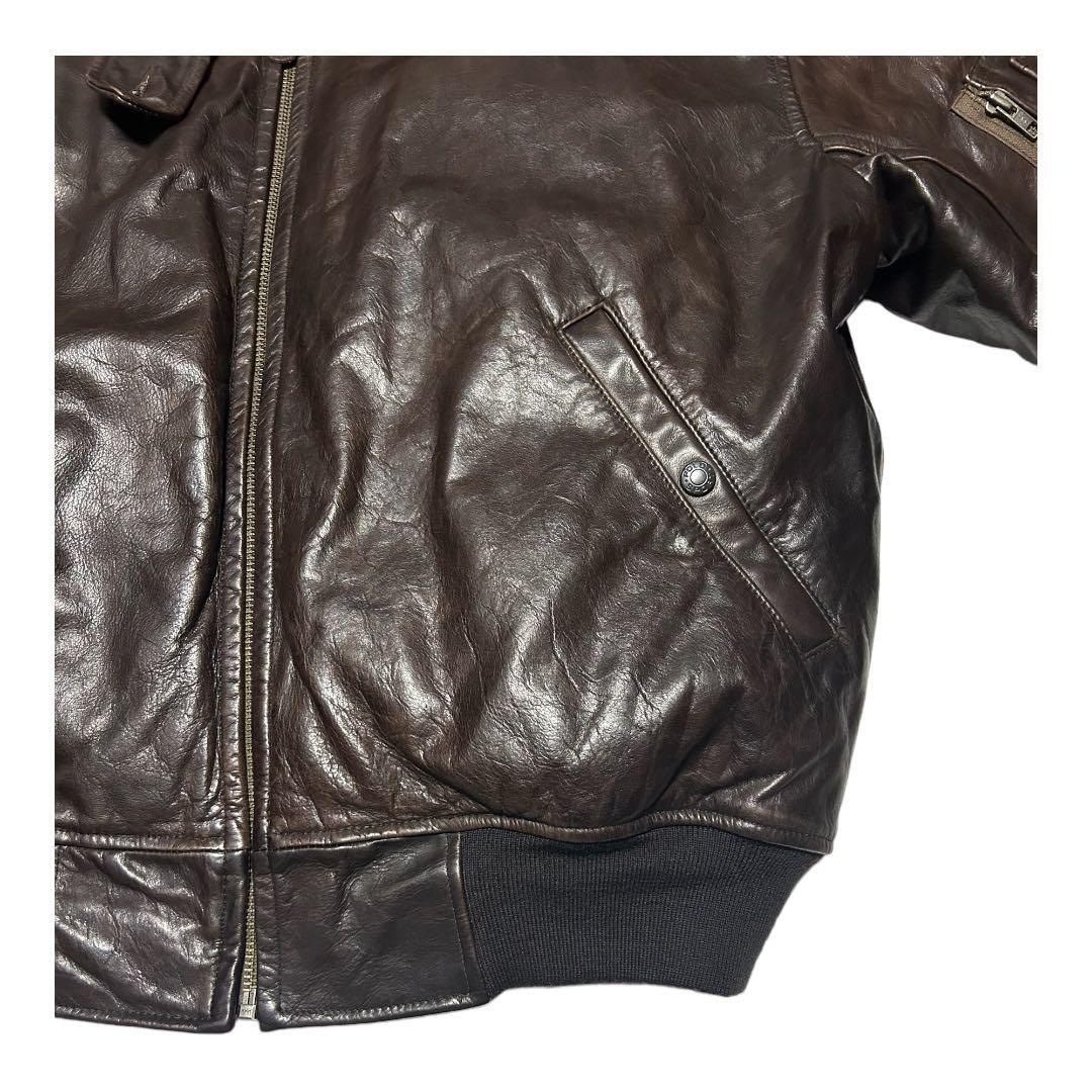 90S Polo Sport Leather Down Jacket Ma-1 Brow M Notation | eBay