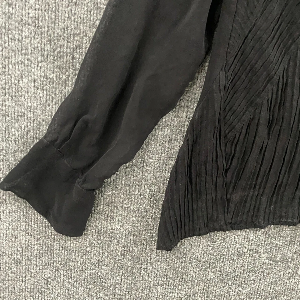 Robert Rodriguez 真丝衬衫上衣小号黑色透明纽扣奇思戈斯经典 — 第 3/4 张图片