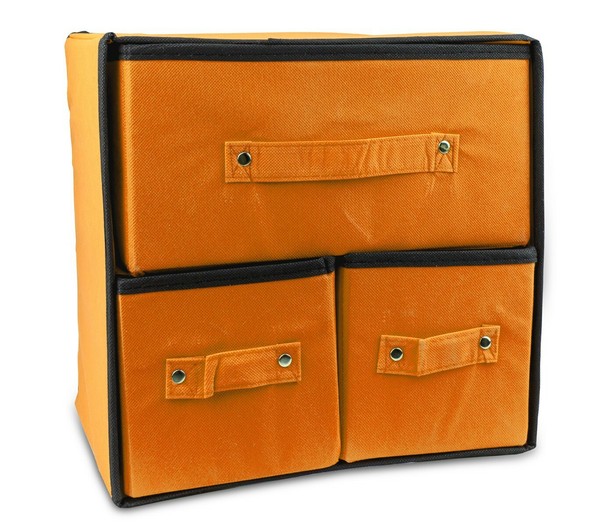 049880 Organizador ahorrador de espacio en TNT con 3 cajones WELKHOME 30x29x22CM