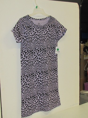 NEW Pink velvet size Medium 10/12 short sleeve leopard print dress girls