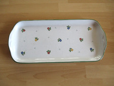 Servierplatte Pfalzkeramik Garmisch Streublümchen 32  x 15 cm handdekoriert