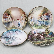 Set of 4 Franklin Mint Heirloom Recommendation Limited Edition Collectors Plates