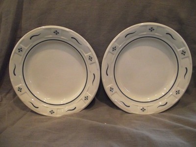 Set of 2 Longaberger Woven Traditions Classic Blue 7.25'' Bread & Butter Plates