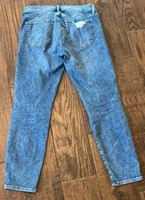 Gap Women's Skinny Jeans Blue Medium Wash Distressed Denim 5-Pocket Solid