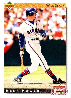 1992 Upper Deck #718 Will Clark Diamond Skills San Francisco Giants