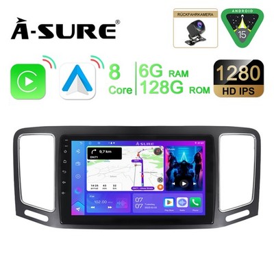 Carplay Android 15 Autoradio 6+128G Kam Navi Für VW Sharan 7N1 7N2 Seat Alhambra