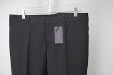 Prada Wool Blend Solid Black Button Fly Dress Pants Sz 48 NEW