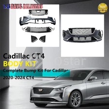 Complete Front Bumper Grille Kit With Fog Lamp Cover For 2020-2024 Cadillac CT4