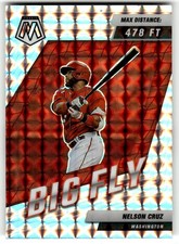 2022 Panini Mosaic Baseball Green Prizm Card #BF-9 Big Fly Nelson Cruz