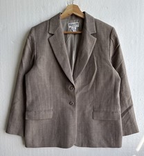 Vintage Pendleton Blazer Jacket Woman s Beige Button Wool Size 12 Petite