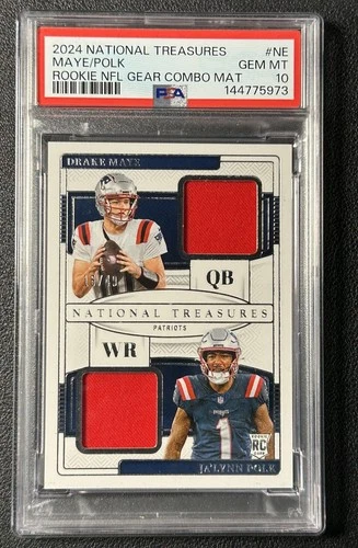 DRAKE MAYE JA'LYNN POLK PSA 10 2024 NATIONAL TREASURES ROOKIE DUAL JERSEY 15/49