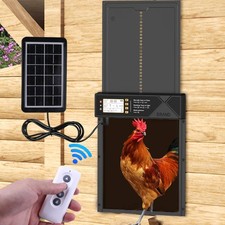 Solar Powered Chicken Coop Door Opener Timer & Light Sensor Auto Door Waterproof