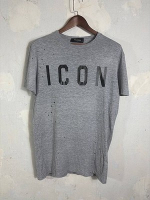 Dsquared2  Icon  T-Shirt L Grey Distressed Designe