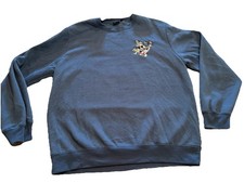 Disney Mickey  Friends XL Sweatshirt Navy Embroidered Front Printed Back Donald