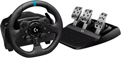 Logitech - G923 Racing Wheel and Pedals for PS5, PS4 and Logitech - G923 Racing Wheel and Pedals for PS5, PS4 and