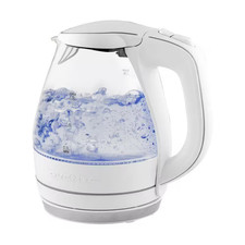 Illuminated 6.5-Cup White Electric Kettle with Filter, Fast Heating and Auto-Shu
