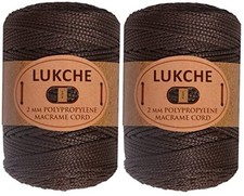 1.5-2mm Polyester Macrame Cord 2x153 Yards 100 Polypropylene 2 Skein Brown