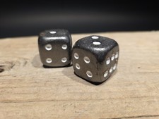 1" Dice Solid Iron With Antique Finish and Rounded Corners (Set Of 2)