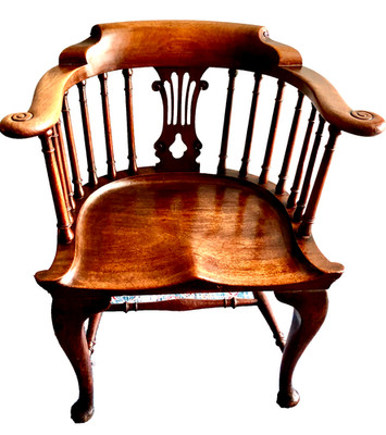 EXTREMELY RARE BAXTER & CO GEORGIAN MAHOGANY CAPTAIN'S CHAIR CIRCA 1800 NORWICH