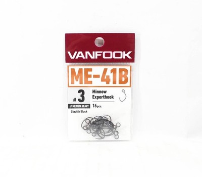 Vanfook ME-41B Minnow Expert Medium Heavy Hook Size 3, 16/pack Black (9825)