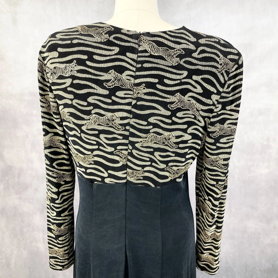 Vestido de Colección Años 80 Joseph Ribkoff Tigre Para Mujer 18 Glam Mobwife Glam Boda Elástico Foto 4 de 4