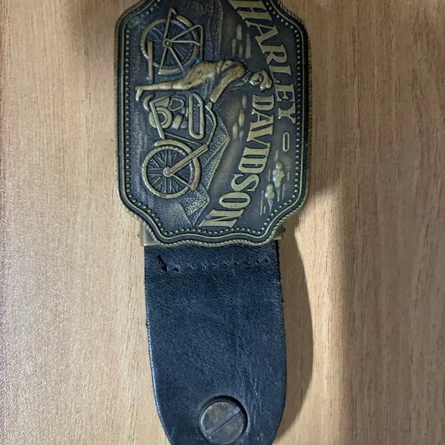 Harley Davidson Leather Belt Buckle - Vintage Style