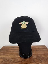 Disney Parks Star Wars Black Embroidered Baby Yoda Hat Adjust 1 Size Fits Most