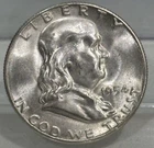 1954-S 50C BU Franklin Silver Half Dollar 90% Silver