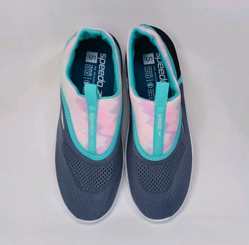 Speedo Adult Aqua Skimmer Water Shoes Steel Gray Dots Women's Size Small - Picture 2 of 11