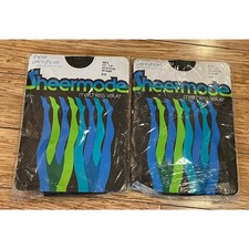 Vtg Nylon Sheermode Stockings Hose Pantyhose 60s Size B Off Black Hosiery