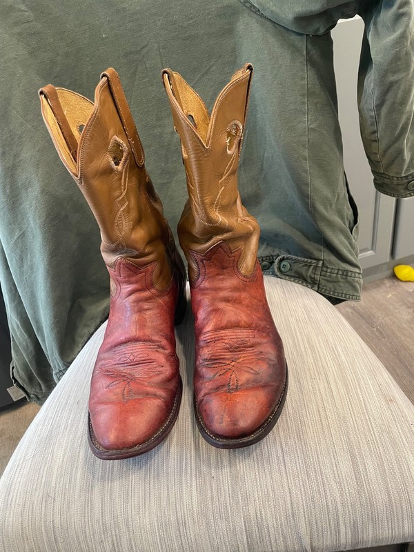 Gold Label TONY LAMA STYLE 4013 BROWN COGNAC ROPER WESTERN COWBOY BOOTS 12 B
