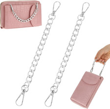 2PCS Purse Extender Chain Silver Purse Strap Extender Chain Aluminum Bag Strap H
