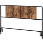 Size Headboard Only, Metal Headboard with Queen Rustic Brown and Black