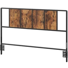 Size Headboard Only, Metal Headboard with Queen Rustic Brown and Black