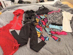 Girls Mixed Jazz Hip Hop Dance Wear Lot & Shoes 80’s 90’s Size MC & LC 8 10 12
