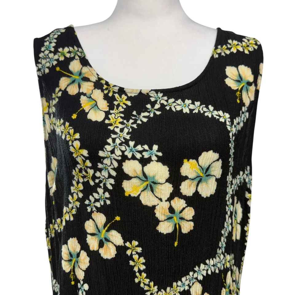 Vestido midi WE BE BOP talla grande 2X 100 % rayón largo tropical floral funda sin mangas Foto 2 de 4