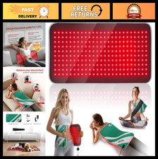 Large Red Light Therapy Mat 24"x12" - 250 LEDs, Near Infrared, Adjustable Timer,