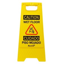 Caution Wet Floor Sign, Bilingual Foldable Safety Sign 17.12In X 8.38In X 0.94I
