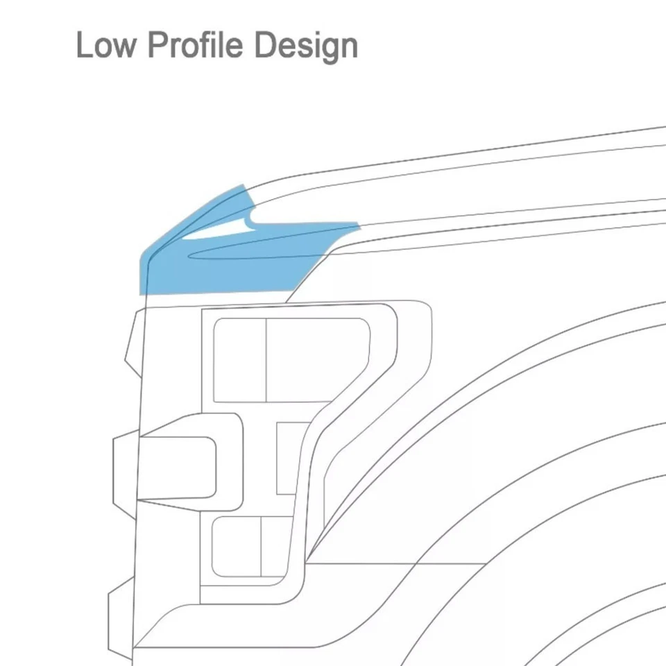 Protetor de insetos perfil baixo capô defletor de pedra preto para Ford F-150 F150 2015-2020 - Imagem 3 de 4