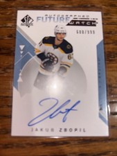 2018-19 UD SP Authentic Future Watch RC Auto Jakub Zboril 600/999 Boston Bruins