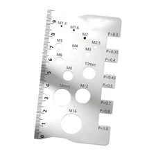 Nut and Bolt Thread Checker Ruler Board Sizing Tool Screw Identifier Gauge