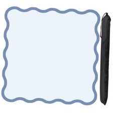 Scalloped Mahjong Mat - Non-Slip Noise Reduction Gaming Mat 31.5 x 31.5 Blue